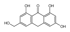 1,3,8-trihydroxy-6-(hydroxymethyl)-10H-anthracen-9-one结构式