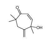 4-hydroxy-4,7,7-trimethyl-5-methylidenecyclohept-2-en-1-one结构式