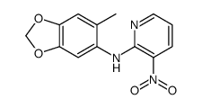 N-(6-methyl-1,3-benzodioxol-5-yl)-3-nitropyridin-2-amine结构式
