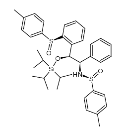 [1R,2S,(S)S]-N-{1-phenyl-2-[(S)-2-(p-toluenesulfinyl)phenyl]-2-triisopropylsilanyloxyethyl}-p-toluenesulfinamide结构式