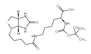 N-叔丁氧羰基-N'-生物素-L-赖氨酸结构式