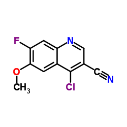 4-氯-6-甲氧基7-氟-喹啉-3-甲腈结构式