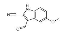 3-formyl-5-methoxy-1H-indole-2-carbonitrile结构式