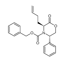 (3S,5S)-2,3,5,6-tetrahydro-3-(3-butenyl)-5-phenyl-N-(benzyloxycarbonyl)-4H-1,4-oxazine-2-one结构式