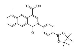 6-methyl-1-oxo-2-[4-(4,4,5,5-tetramethyl[1,3,2]dioxaborolan-2-yl)phenyl]-1,2-dihydrobenzo[b][1,6]naphthyridine-4-carboxylic acid结构式