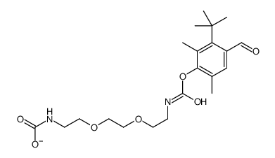 N-[2-[2-[2-[(3-tert-butyl-4-formyl-2,6-dimethylphenoxy)carbonylamino]ethoxy]ethoxy]ethyl]carbamate结构式