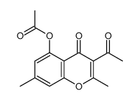 (3-acetyl-2,7-dimethyl-4-oxochromen-5-yl) acetate结构式