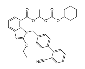 1-(cyclohexyloxycarbonyloxy)ethyl 1-{(2'-cyanobiphenyl-4-yl)methyl}-2-ethoxy-1H-benzo[d]imidazole-7-carboxylate结构式