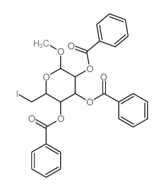 [4,5-dibenzoyloxy-2-(iodomethyl)-6-methoxyoxan-3-yl] benzoate结构式