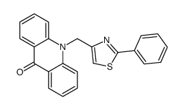 10-[(2-phenyl-1,3-thiazol-4-yl)methyl]acridin-9-one结构式