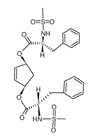 (-)-2-cyclopenten-1(R),4(S)-diyl bis-N-mesyl-(S)-phenylalaninate结构式