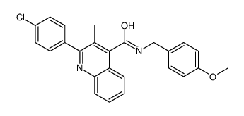 2-(4-chlorophenyl)-N-[(4-methoxyphenyl)methyl]-3-methylquinoline-4-carboxamide结构式