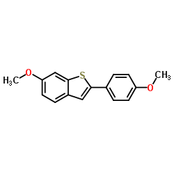 6-甲氧基-2-(4-甲氧苯基)苯并噻吩结构式