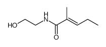 (E)-N-(2-hydroxyethyl)-2-methyl-2-pentenamide结构式