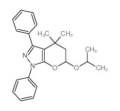 Pyrano[2,3-c]pyrazole,1,4,5,6-tetrahydro-4,4-dimethyl-6-(1-methylethoxy)-1,3-diphenyl-结构式