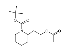 (S)-2-(2-acetoxy-ethyl)-piperidine-1-carboxylic acid tert-butyl ester结构式