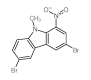 9H-Carbazole,3,6-dibromo-9-methyl-1-nitro-结构式