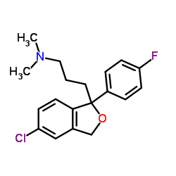 1-(4-氟苯基)-1-(3-二甲基氨基丙基)-5-氯二氢异苯并呋喃结构式
