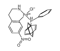 [Pd(C6H3(CH2)2NH2-2-NO2-5-&kappa;2C,N)Cl(PPh3)]结构式