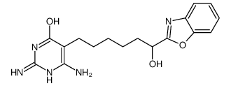 2,6-diamino-5-[6-(1,3-benzoxazol-2-yl)-6-hydroxyhexyl]-1H-pyrimidin-4-one结构式