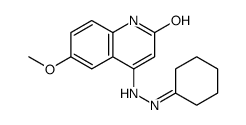 4-(2-cyclohexylidenehydrazinyl)-6-methoxy-1H-quinolin-2-one结构式