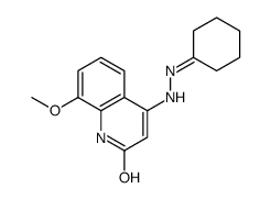 4-(2-cyclohexylidenehydrazinyl)-8-methoxy-1H-quinolin-2-one结构式