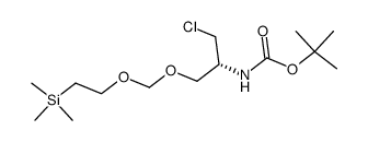 [2-(R)-chloro-1-(2-trimethylsilanyl-ethoxymethoxymethyl)-ethyl]-carbamic acid tert-butyl ester结构式