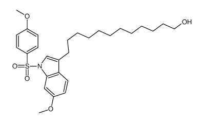 12-[6-methoxy-1-(4-methoxyphenyl)sulfonylindol-3-yl]dodecan-1-ol结构式