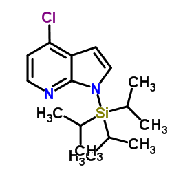 4-氯-1-[三(甲基乙基)硅酯]-1H-吡咯并[2,3-B]吡啶结构式