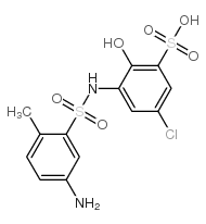 2-methyl-5-amino-2'-hydroxy-3'-sulfo-5'-chlorobenzenesulfonanilide结构式