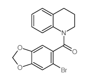 (6-bromobenzo[1,3]dioxol-5-yl)-(3,4-dihydro-2H-quinolin-1-yl)methanone结构式