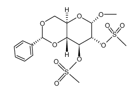 methyl 4,6-O-benzylidene-2,3-di-O-methanesulfonyl-α-D-glucopyranoside结构式