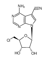 4-amino-7-((2R,3R,4S,5S)-5-(chloromethyl)-3,4-dihydroxytetrahydrofuran-2-yl)-7H-pyrrolo[2,3-d]pyrimidine-5-carbonitrile结构式