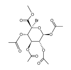 .beta.-D-Glucopyranuronic acid, 5-C-bromo-, methyl ester, tetraacetate结构式
