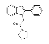 2-(2-phenylindol-1-yl)-1-pyrrolidin-1-ylethanone结构式