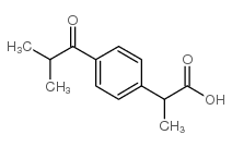 A-甲基-4-(2-甲基-1-丙酰基)苯基乙酸结构式