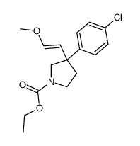 ethyl 3-(4-chlorophenyl)-3-(2-methoxyvinyl)pyrrolidine-1-carboxylate结构式