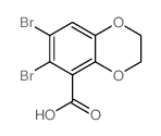 6,7-DIBROMO-2,3-DIHYDROBENZO[B][1,4]DIOXINE-5-CARBOXYLIC ACID结构式