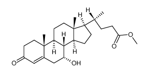 methyl (R)-4-((7R,8S,9S,10R,13R,14S,17R)-7-hydroxy-10,13-dimethyl-3-oxo-2,3,6,7,8,9,10,11,12,13,14,15,16,17-tetradecahydro-1H-cyclopenta[a]phenanthren-17-yl)pentanoate结构式