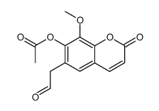 7-Acetoxy-6-(formylmethyl)-8-methoxycoumarin结构式
