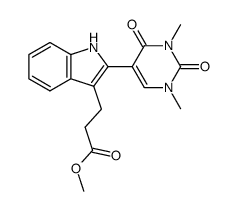 methyl 2-(1,2,3,4-tetrahydro-1,3-dimethyl-2,4-dioxo-5-pyrimidinyl)-1H-indole-3-propionate结构式