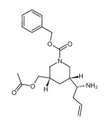 benzyl (3S,5R)-3-(acetoxymethyl)-5-((R)-1-aminobut-3-en-1-yl)piperidine-1-carboxylate结构式