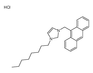 1-(anthracen-9-ylmethyl)-3-octyl-1,2-dihydroimidazol-1-ium,chloride结构式