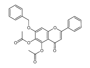 7-(benzyloxy)-4-oxo-2-phenyl-4H-1-benzopyran-5,6-diyl diacetate结构式