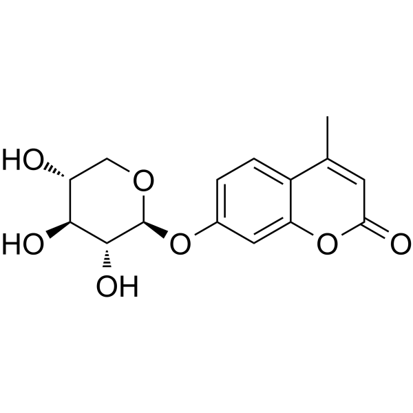 4-甲基伞形酮酰-Β-D-吡喃木糖苷结构式