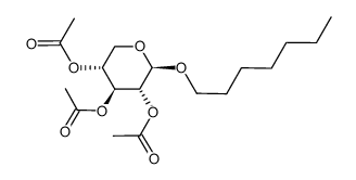 1-heptyl 2,3,4-tri-O-acetyl-β-D-xylopyranoside结构式
