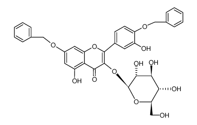 4',7-di-O-benzyl-3-O-(β-D-glucopyranosyl)quercetin结构式