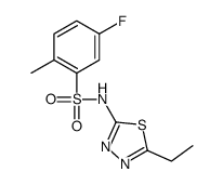 N-(5-ethyl-1,3,4-thiadiazol-2-yl)-5-fluoro-2-methylbenzenesulfonamide结构式
