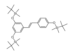 (E)-1-(3,5-bis-{[tert-butyl(dimethyl)silyl]oxy}phenyl)-2-(4-{[tert-butyl(dimethyl)silyl]oxy}phenyl)ethene结构式