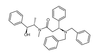 (+)-(1'S,2'S,3S)-3-dibenzylamino-N-methyl-3-phenyl-N-(2'-phenyl-2'-hydroxy-1'-methylethyl)propanamide结构式